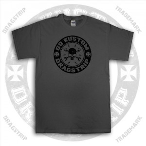 Dragstrip Clothing Mens Charcoal Go Kustom T`shirt